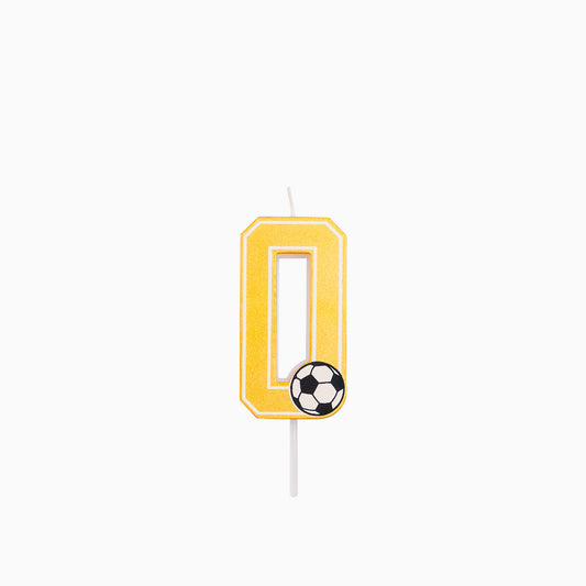 Vela Glitter Número 0 Futebol