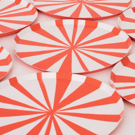 Pratos Riscas Vermelhas