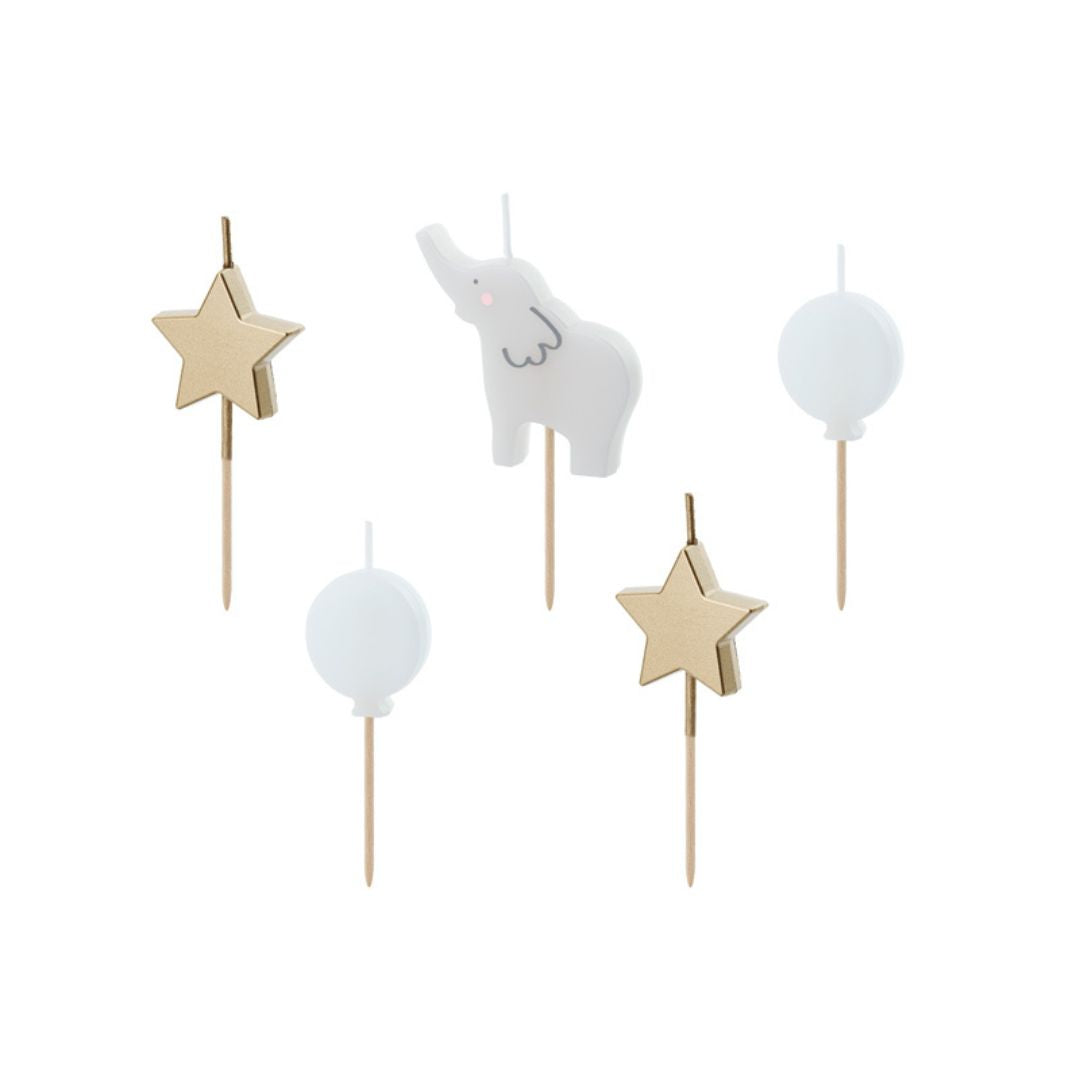 Conjunto de velas de aniversário, com a medida de 3 - 5 cm.
Cada embalagem contém 5 unidades.