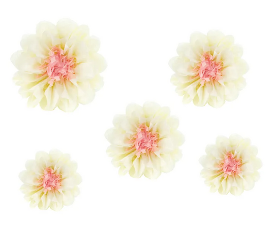 Flores de Papel Amarelo Pastel