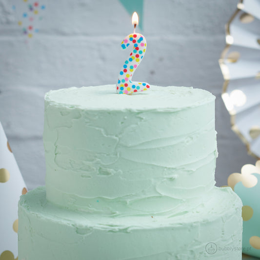 Candle 2 Colored Polka Dots
