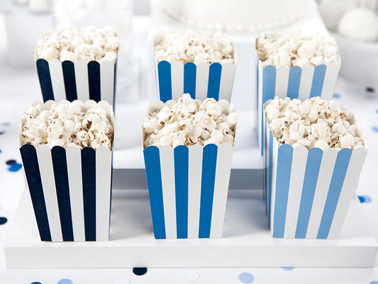 Blue Striped Popcorn Boxes