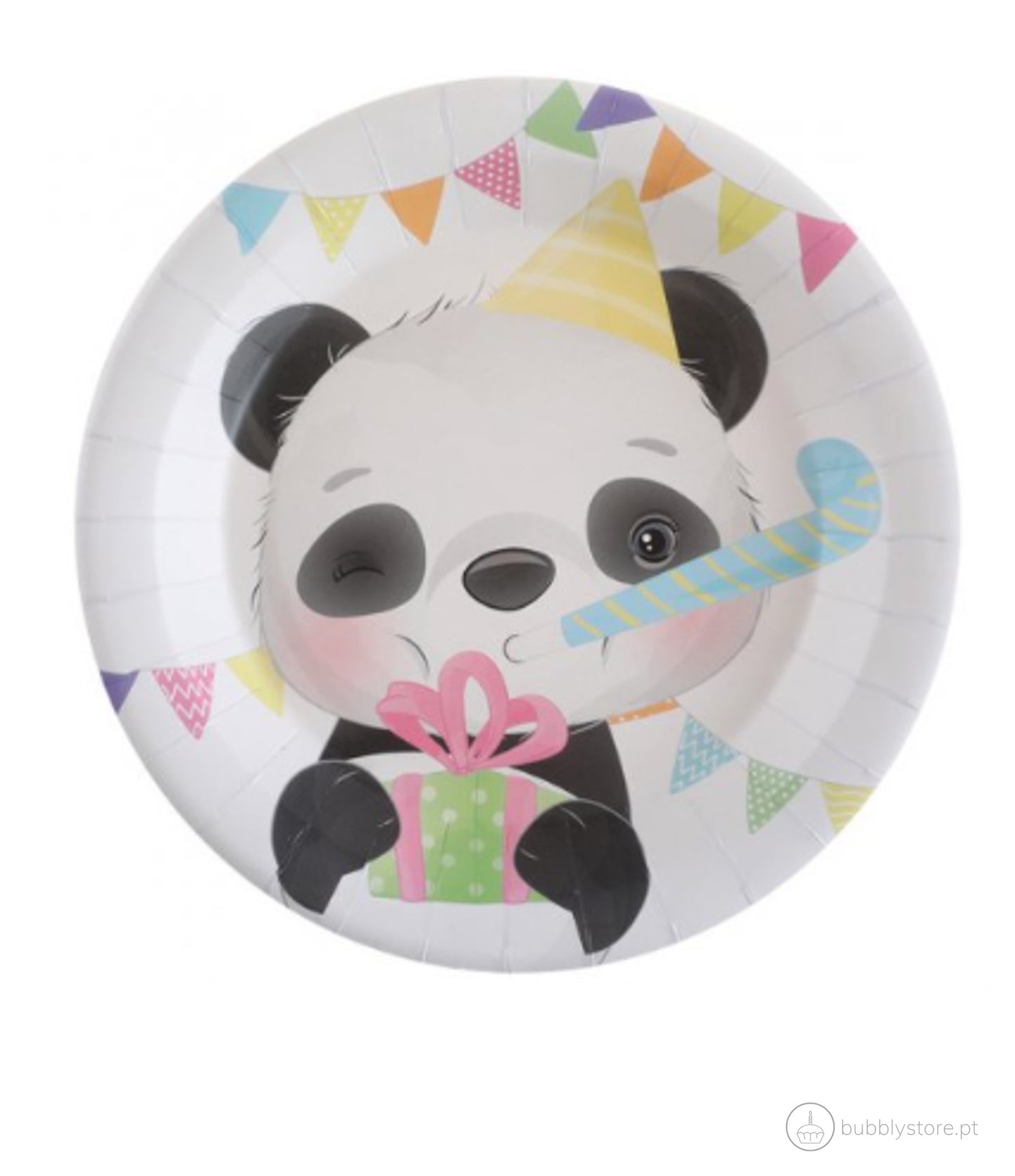 Pratos da temática Panda, com 22,5cm de diâmetro.
Cada embalagem contém 10 unidades.