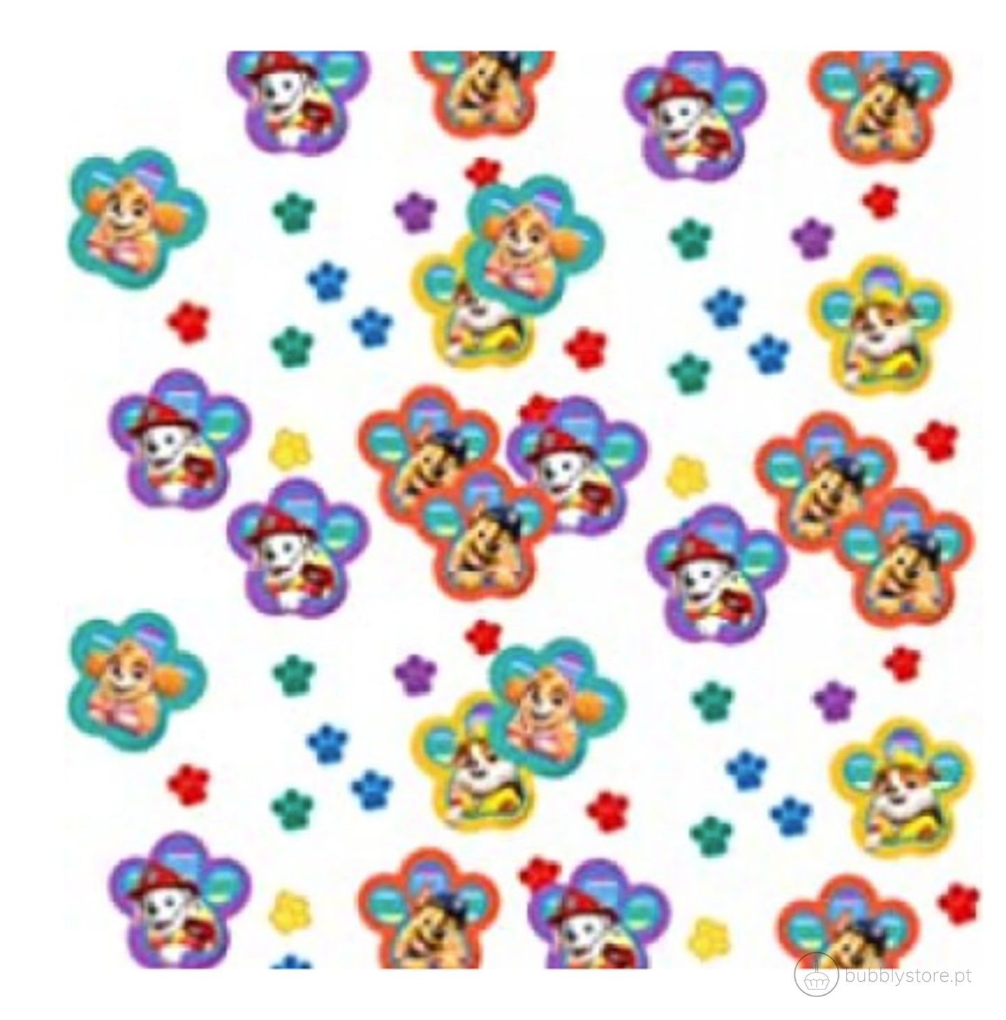 Confetis para festa de aniversário do tema Patrulha Pata.
Cada embalagem contém 34g de confetis.