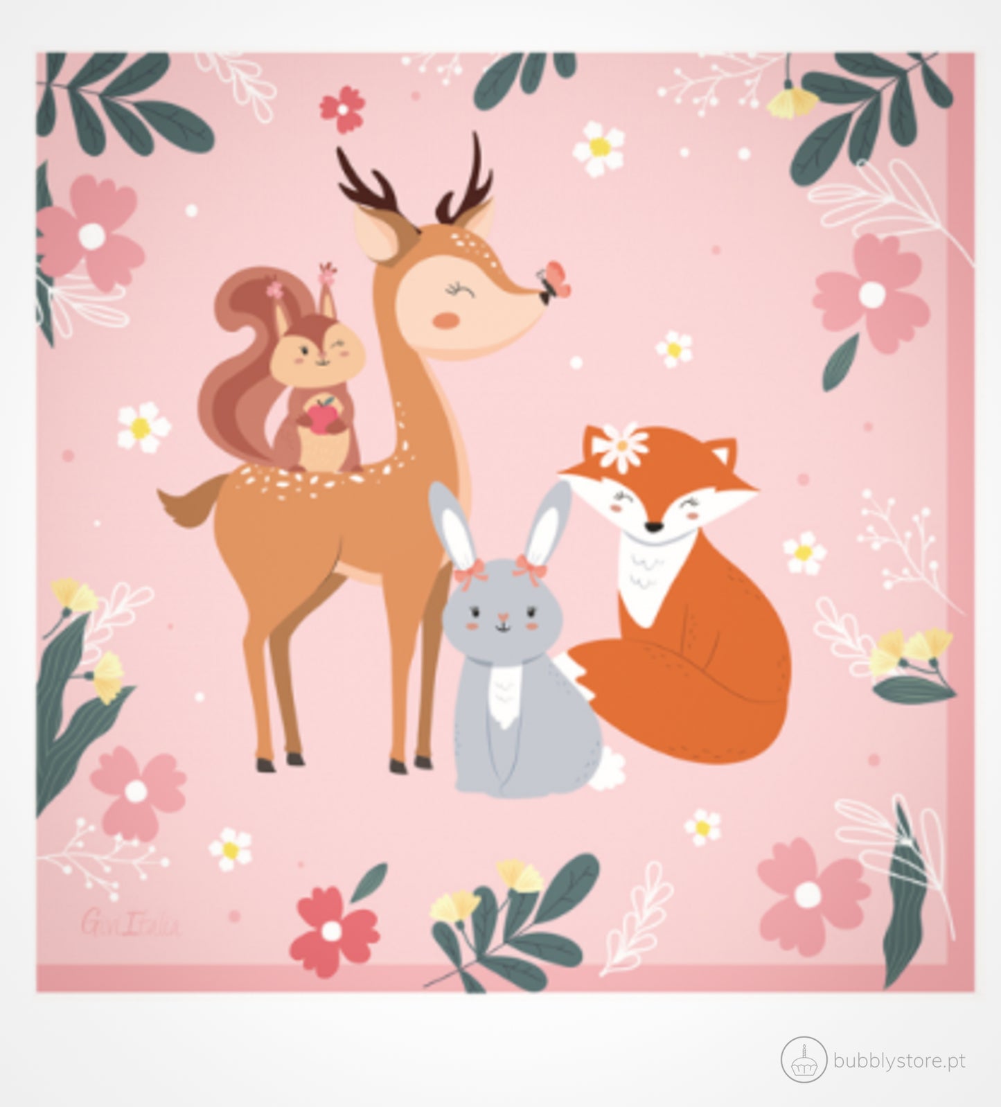 Guardanapos da temática Animais Floresta, com a medida de 33 x 33 cm.
Cada embalagem contém 16 unidades.