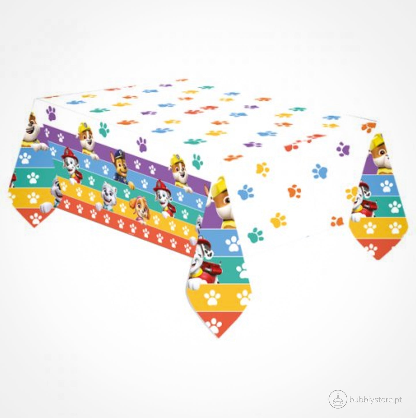 Toalha de plástico da temática Patrulha Pata, com a medida de 1,20 x 1,80m.
Cada embalagem contém 1 unidade.