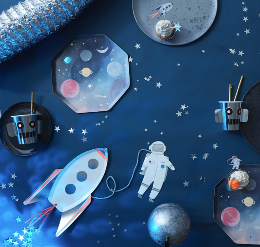 Platos de cohetes astronauta