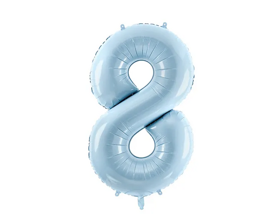 Balões Números Azul Pastel