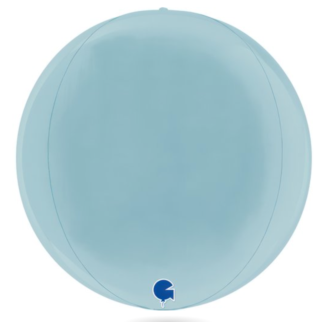Balão Redondo Azul Claro Brilhante 4D