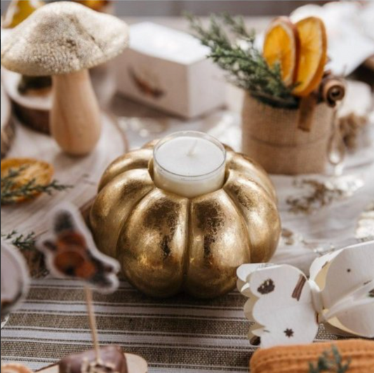 Castiçal Abóbora Dourada