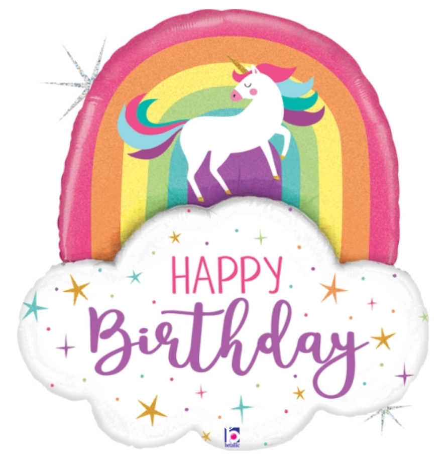 Balão Arco-Íris e Unicórnio