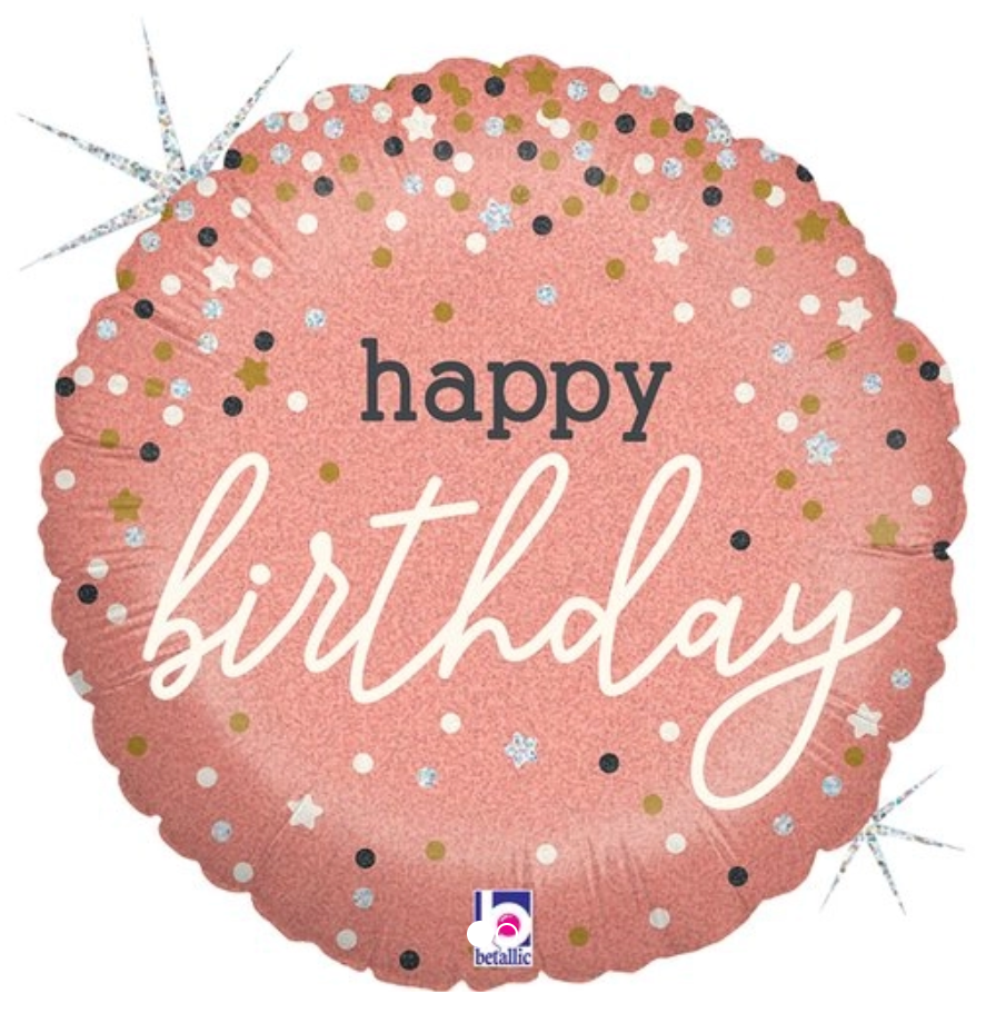 Balão Happy Birthday Rosa