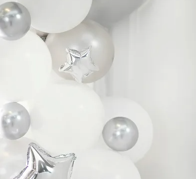 Balões Prateado Brilhante (12cm)