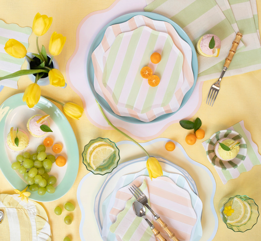 Pratos Riscas Pastel