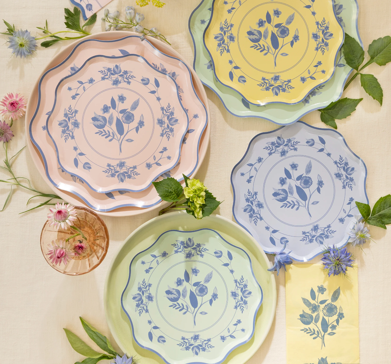 Pratos Grandes Flores Vintage