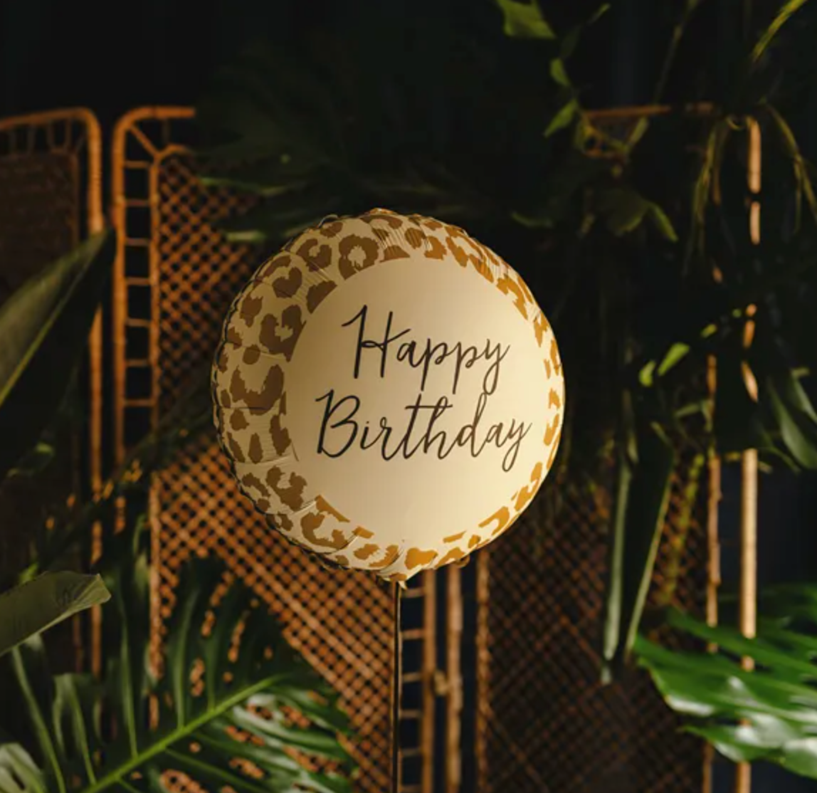 Balão Leopardo Happy Birthday