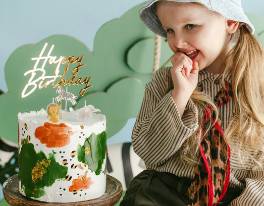 Gold Happy Birthday Cake Topper