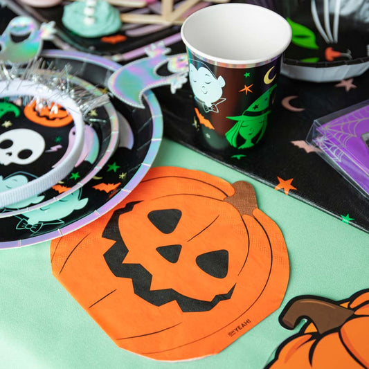 Guardanapos Abóbora Halloween contexto de mesa
