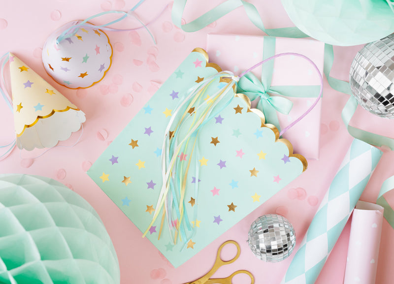 Saco Papel Estrelas Verde