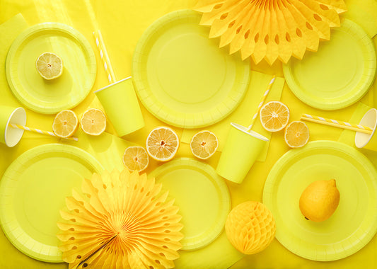 Copos de Papel Amarelo — detalhe