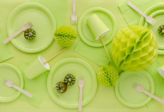 Copos de Papel Verde Claro — detalhe