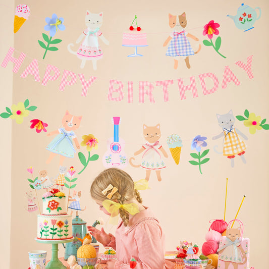 Conjunto de Grinaldas Kitten Club detalhe