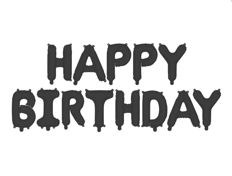 Balão Happy Birthday Preto