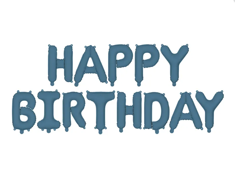 Balão Happy Birthday Azul Marinho