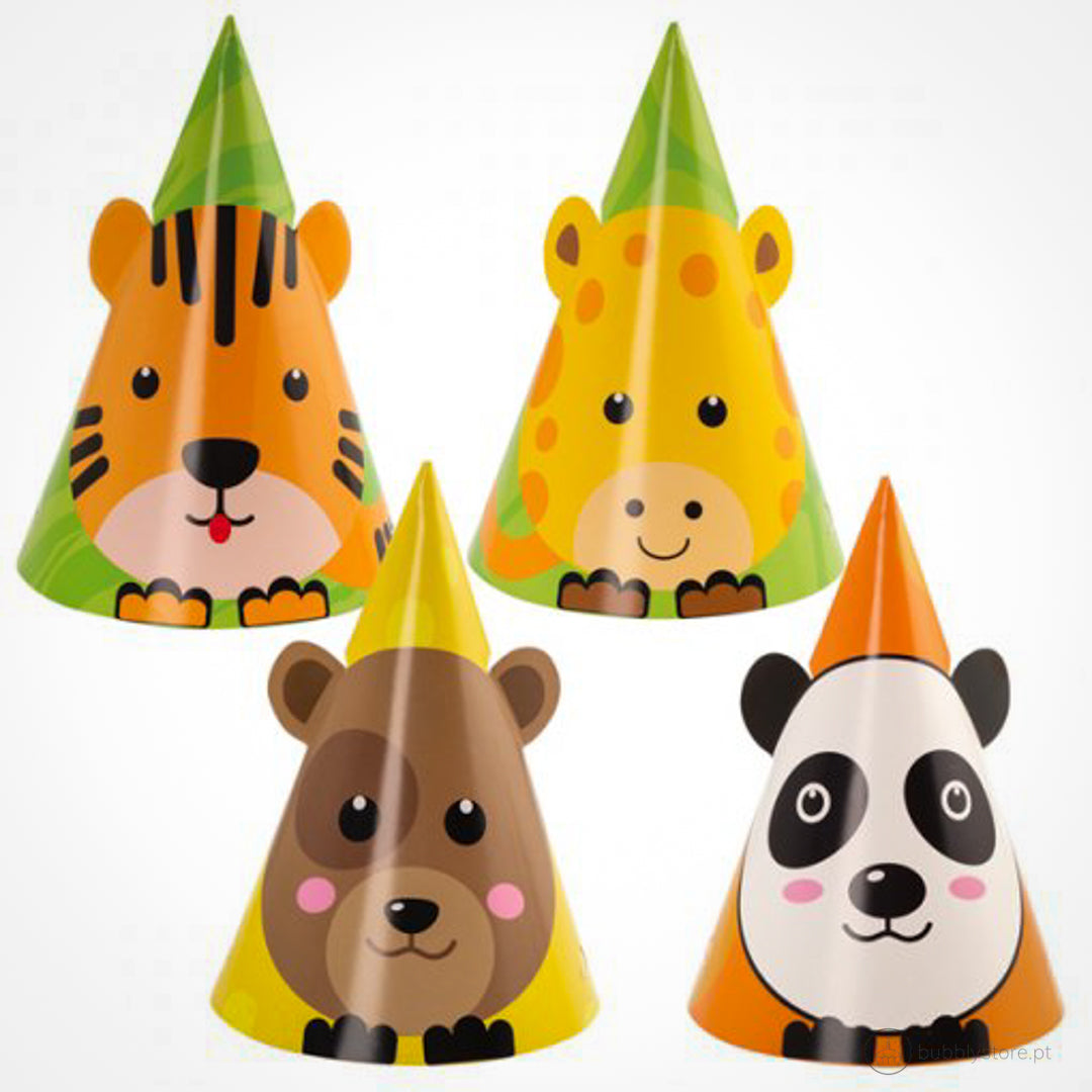 Conjunto de chapéus em 4 designs diferentes, com diâmetro de 10 cm.
Cada embalagem contém 6 unidades.