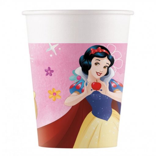 Copos da temática Princesas Disney, com a capacidade de 200ml.
Cada embalagem contém 8 unidades.