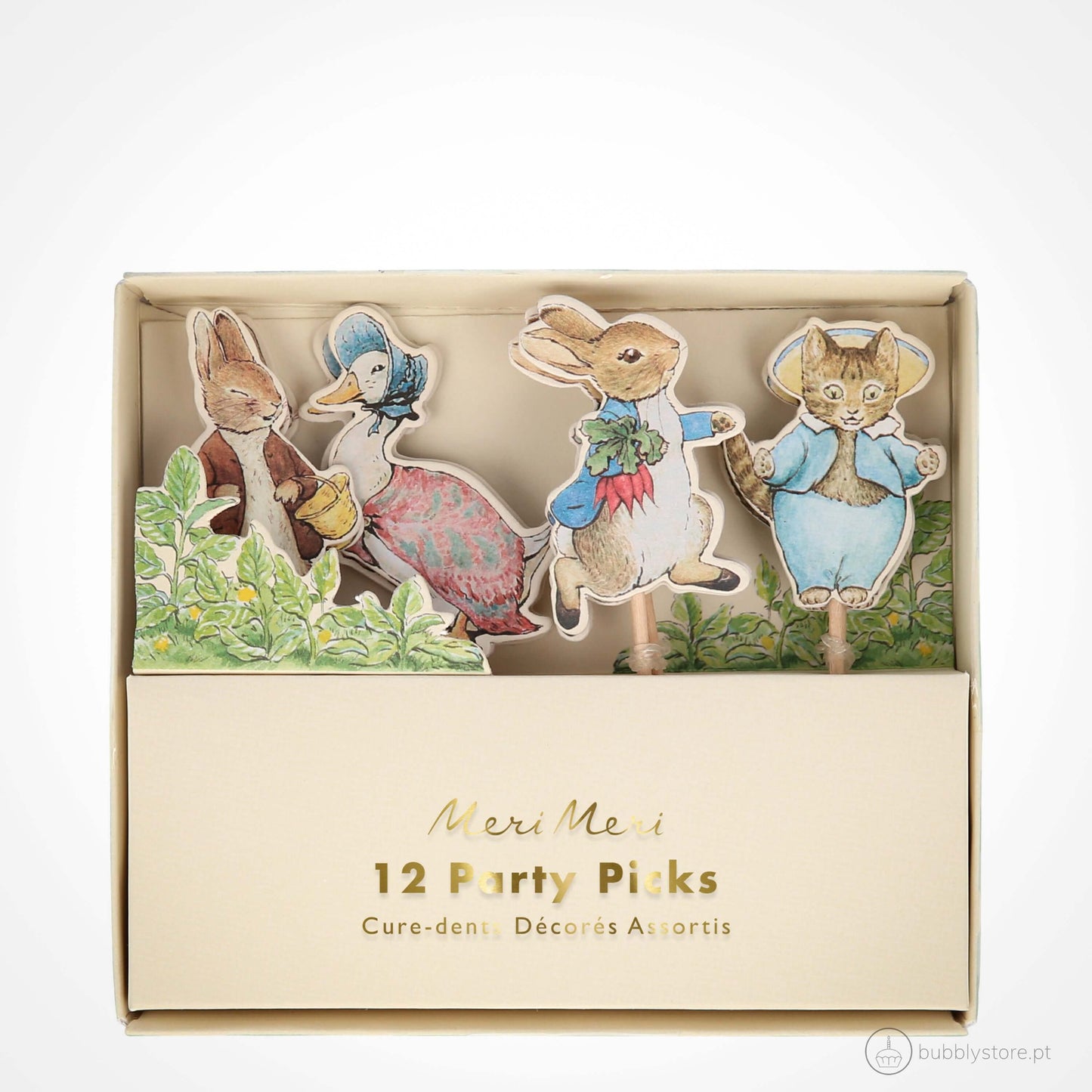 Conjunto de palitos com 4 modelos diferentes. Disponíveis em conjuntos de 12 unidades.