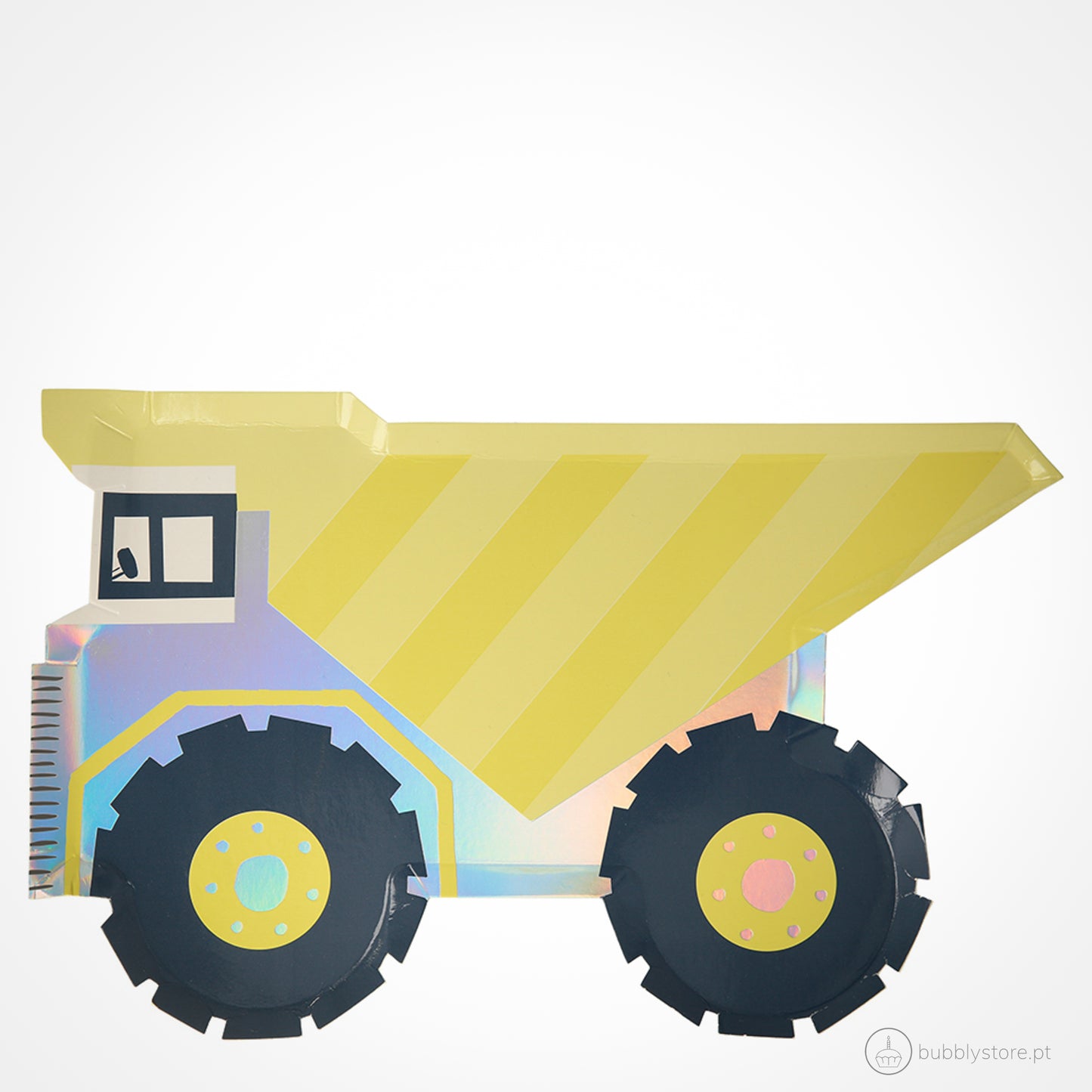 Pratos em forma de camião, com a medida de 29,2 x 18,4cm. Cada embalagem é composta por 8 unidades.