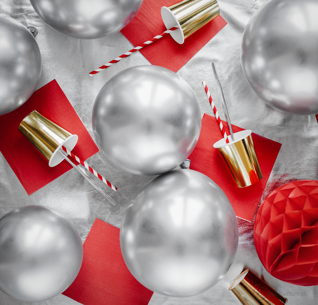 Balões Prateado Brilhante (30cm)