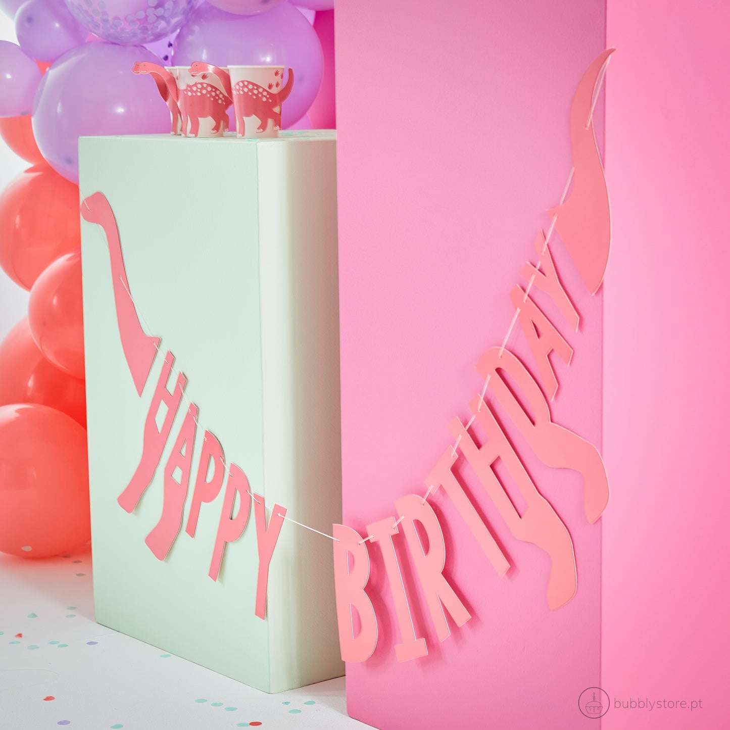 Grinalda Dinossauro Rosa