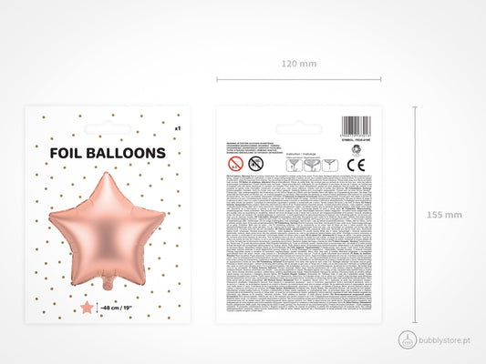 Star Balloon Rose Gold Satin