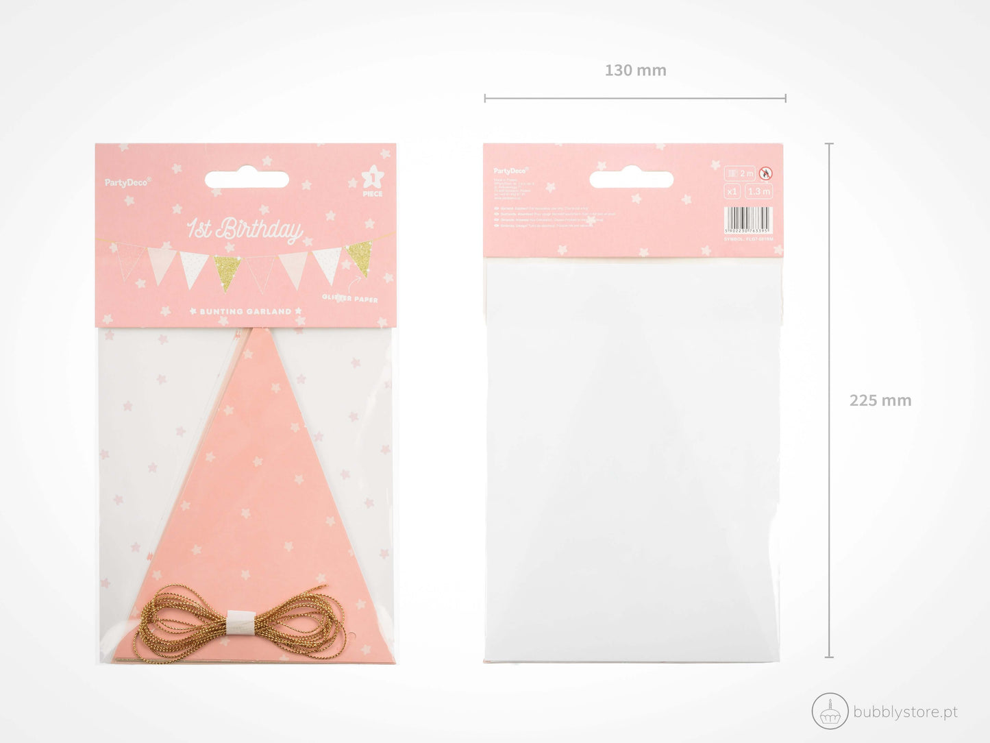 Empavesado rosa y dorado