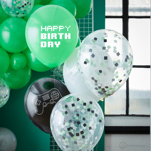 Balões Happy Birthday Gaming / Videojogos