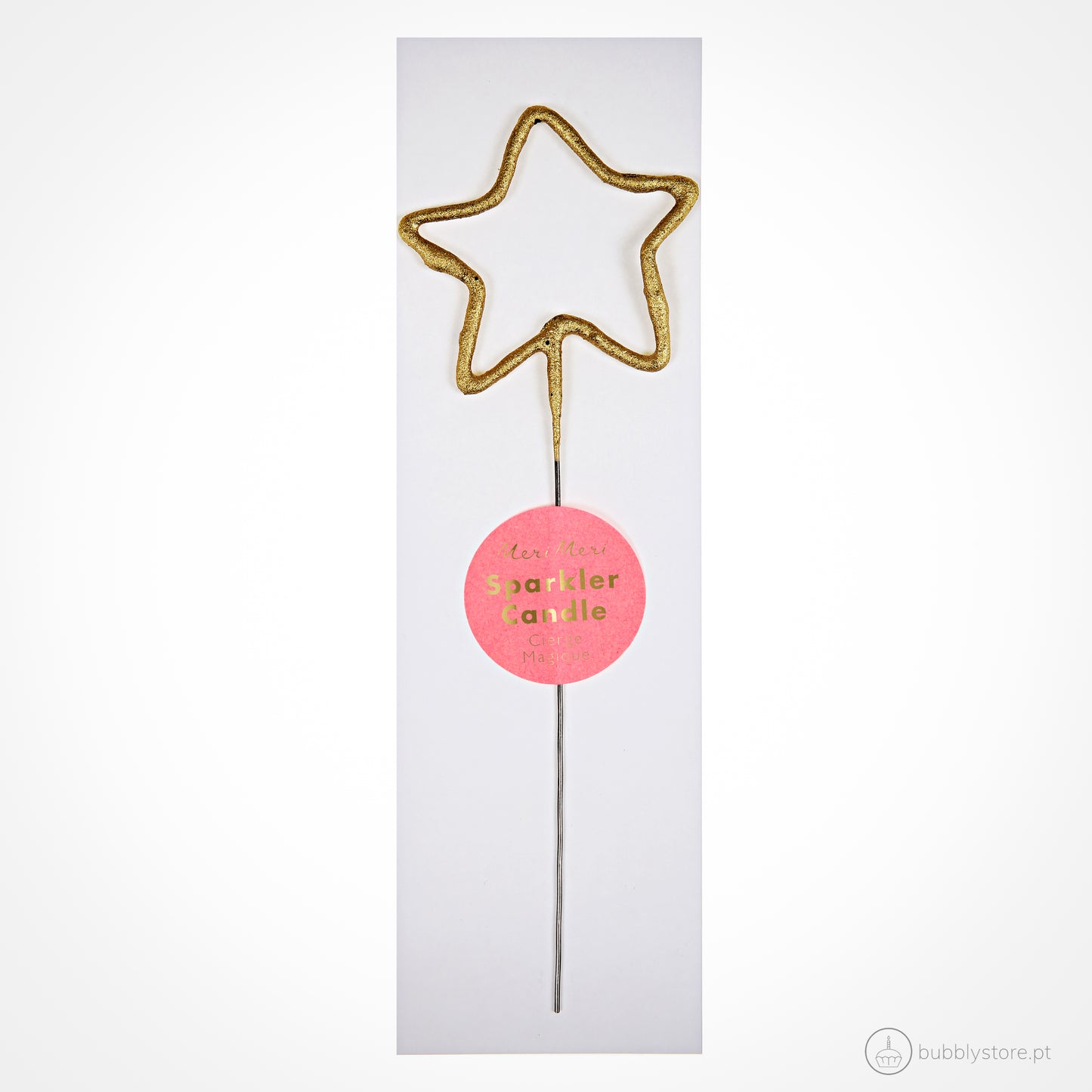 Sparkle em forma de estrela para bolos de festa aniversário, com altura 6,4cm. Cada embalagem contém 1 unidade.