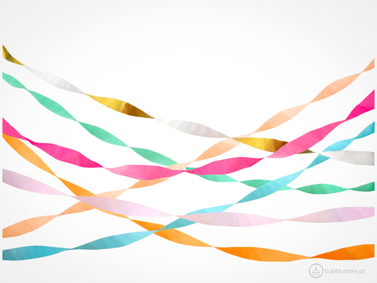 Fitas Papel Crepe Coloridas