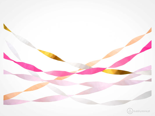 Fitas Papel Crepe Rosa
