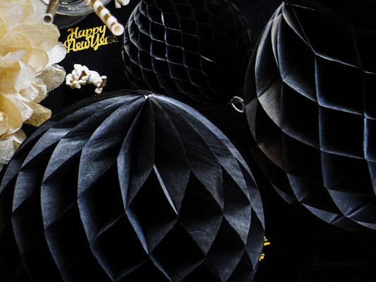 Bola Papel Preta (10cm)