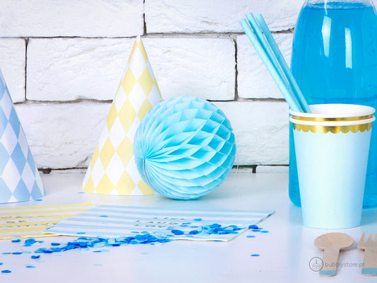 Bola Papel Azul Céu (10cm)