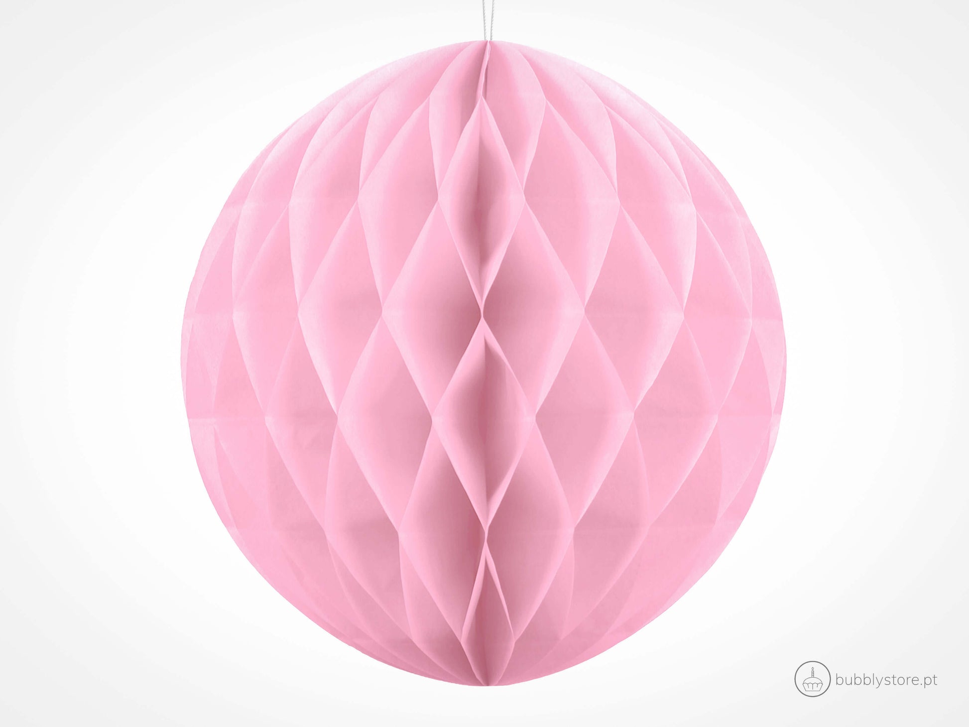 Bolas de papel rosa claro para decoração festa aniversário, com 40cm. Cada embalagem é composta por 1 unidade.