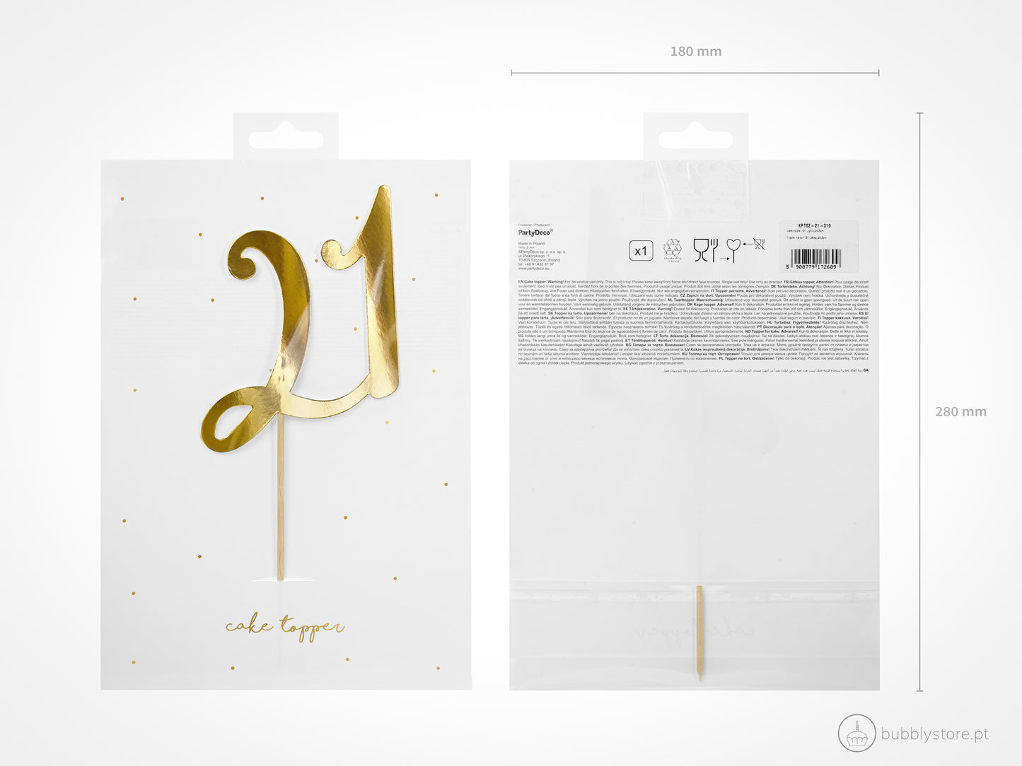 adorno para tarta de cumpleaños número 21