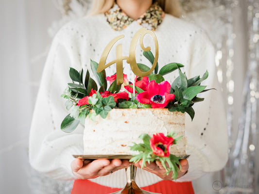 adorno para tarta de cumpleaños número 40