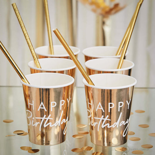 Copos Happy Birthday Dourados