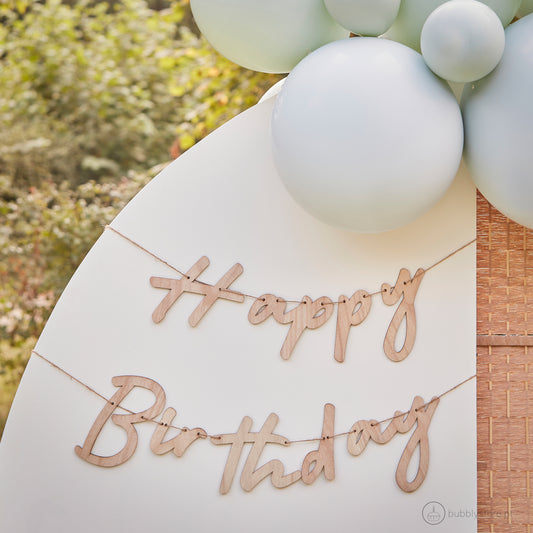 Happy Birthday Wood Wreath