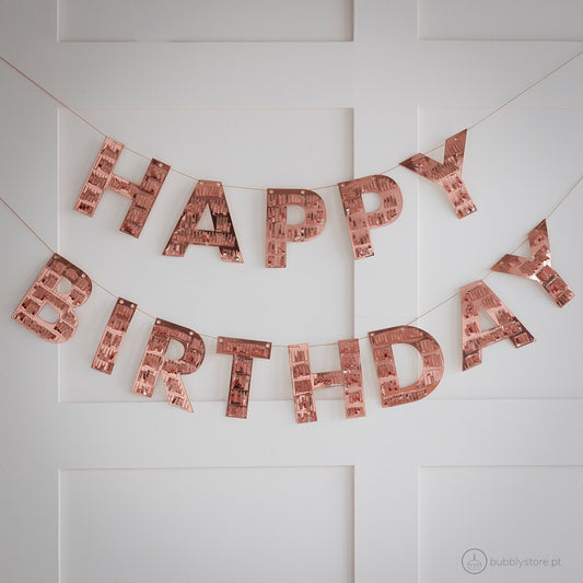 Corona con flecos de feliz cumpleaños