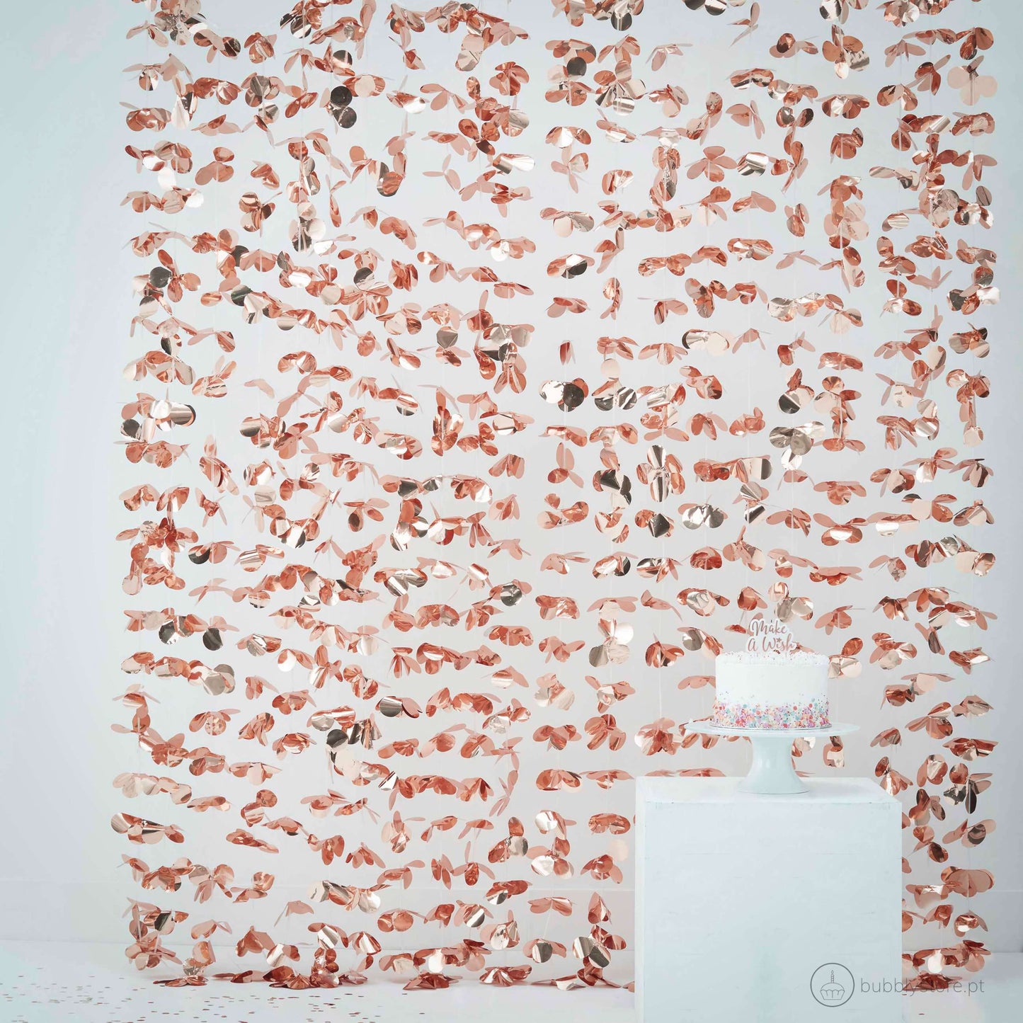 Rose Gold Flower Curtain