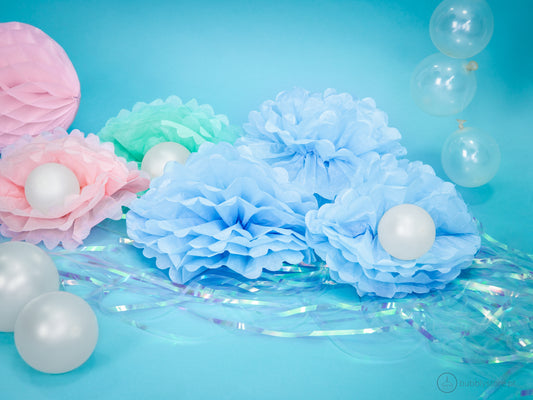 Pompom Azul Oceano (25cm)